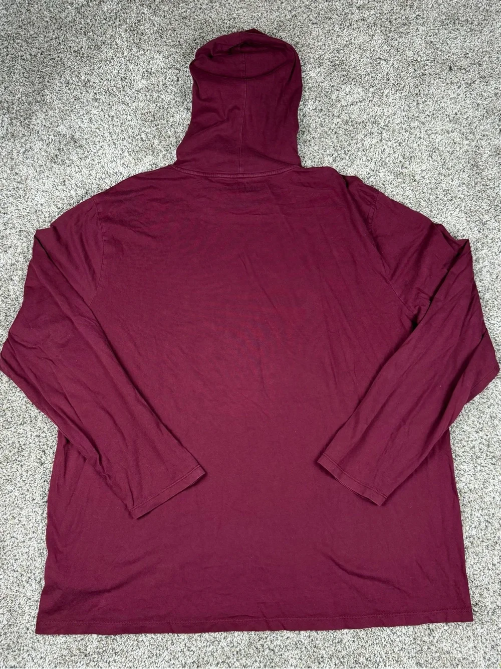 Sz 2XL Men’s Polo Ralph Lauren Lightweight Long Sleeve Hooded Shirt Burgundy